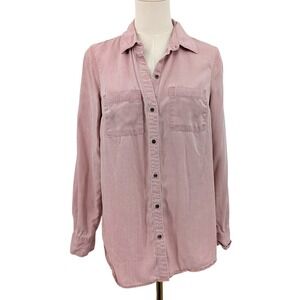Old Navy Blush Pink Tunic Button Up Shirt Soft‎ Casual Minimal S